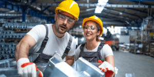 Two Engineers working on generator