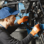 A guy repairing generator